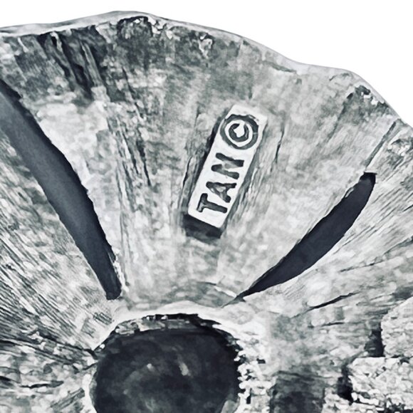 TAN Silver Tone Chunky Triple Strand Necklace With Flower Hook Clasp (5635) - Picture 6 of 7